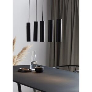 Nordlux Tilo 5-Spot Κρεμαστό Μαύρο GU10  Μεταλλικό/Ξύλο –  2010483003