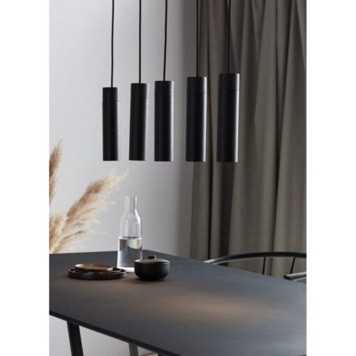 Nordlux Tilo 5-Spot Κρεμαστό Μαύρο GU10  Μεταλλικό/Ξύλο –  2010483003