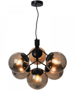 Nordlux Ivona 6-Spot Κρεμαστό Μαύρο E27 Γυάλινο/Μεταλλικό – 2112163003