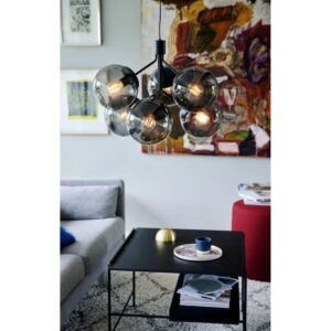 Nordlux Ivona 6-Spot Κρεμαστό Μαύρο E27  Γυάλινο/Μεταλλικό –  2112163003