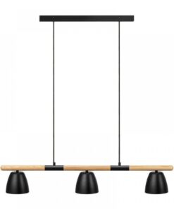 Nordlux Theo Κρεμαστό Φωτιστικό Ράγα 3xGU10 Μαύρο & Ξύλο – 2112603003