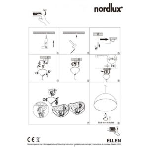 Nordlux Ellen 40 Κρεμαστό Λευκό E27  Μεταλλικό –  48573001