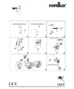 Nordlux Lilly Κρεμαστό Μαύρο E14 Γυάλινο/Μεταλλικό – 48603003