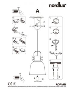 Nordlux Adrian 25 Κρεμαστό Ανθρακί E27 Μεταλλικό/Πλαστικό – 48793003