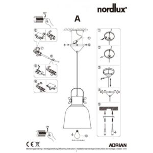 Nordlux Adrian 25 Κρεμαστό Ανθρακί E27  Μεταλλικό/Πλαστικό –  48793003