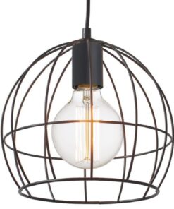 Κρεμαστό Φωτιστικό Οροφής E27 Πλέγμα Ø240 Μεταλλικό Μαύρο ACA DECOR – KS202925BK