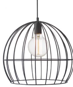 Κρεμαστό Φωτιστικό Οροφής E27 Πλέγμα Ø400 Μεταλλικό Μαύρο ACA DECOR – KS202940BK