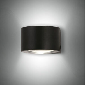 Φωτιστικό Τοίχου  Fabas Luce Lao LED 12W  Μαύρο  IP65 1080lm Θερμό 3000K – 3603-22-101