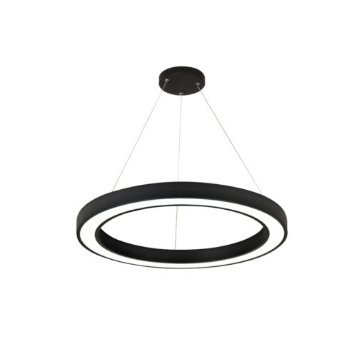 InLight Κρεμαστό φωτιστικό LED 68W 3CCT (by switch on base) σε μαύρη απόχρωση D:60cm (6073-60-BL)