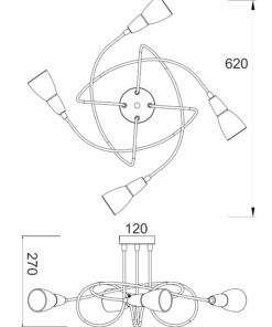 Φωτιστικό Σποτ Ροζέτα Μπρονζέ με Λευκό Γυαλί 4xE14 ACA DECOR – MC542GAB4