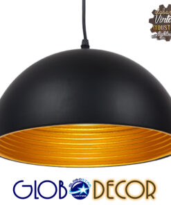GloboStar® CHIME 01004 Μοντέρνο Κρεμαστό Φωτιστικό Οροφής Μονόφωτο Μαύρο Μεταλλικό Καμπάνα Φ30 x Y15cm