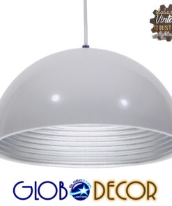 GloboStar® CHIME 01030 Μοντέρνο Κρεμαστό Φωτιστικό Οροφής Μονόφωτο Λευκό Μεταλλικό Καμπάνα Φ30 x Y15cm