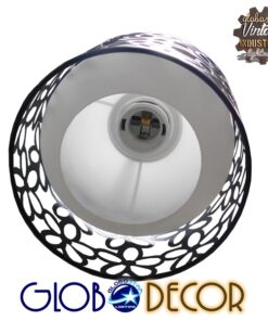 GloboStar® RAINELDA 01246 Μοντέρνο Κρεμαστό Φωτιστικό Οροφής Τρίφωτο 3 x E27 Μαύρο Μεταλλικό Πλέγμα με Λευκό Γυαλί Φ40 x Y19cm
