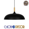 GloboStar® VALLETE BLACK 01258 Μοντέρνο Κρεμαστό Φωτιστικό Οροφής Μονόφωτο 1 x E27 Μαύρο Μεταλλικό Καμπάνα Φ45 x Y27cm