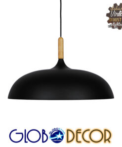 GloboStar® VALLETE BLACK 01258 Μοντέρνο Κρεμαστό Φωτιστικό Οροφής Μονόφωτο 1 x E27 Μαύρο Μεταλλικό Καμπάνα Φ45 x Y27cm