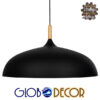 GloboStar® VALLETE BLACK 01259 Μοντέρνο Κρεμαστό Φωτιστικό Οροφής Μονόφωτο 1 x E27 Μαύρο Μεταλλικό Καμπάνα Φ60 x Y35cm