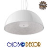 GloboStar® SERENIA WHITE 01271 Μοντέρνο Κρεμαστό Φωτιστικό Οροφής Μονόφωτο Λευκό Γύψινο Καμπάνα Φ60 x Y30cm