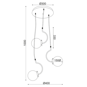 ACA DECOR   – Κρεμαστό Φωτιστικό 5ΧΕ27 Γυαλί + Μέταλλο + Mdf Φ50ΧΗ120cm