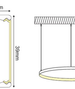 Κυκλικό Προφίλ Φ600 Αλουμινίου Μαύρο OLAN για LED Ταινίες με Inward Οπάλ Κάλυμμα ACA – P3906C