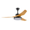 InLight Nitinat 25W 3CCT LED Fan Light in Black with Wooden Color (102000220)