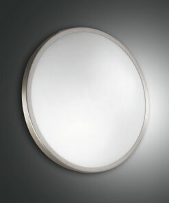 Φωτιστικό Οροφής  Fabas Luce Plaza LED  12W  Νίκελ Σατινέ  IP41 1100lm Θερμό 3000K – 3566-61-178