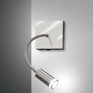 Φωτιστικό Τοίχου  Fabas Luce Portici LED 3W  Νίκελ Σατινέ Με Διακόπτη  270lm Θερμό 3000K – 3439-21-178