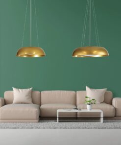 GloboStar® ANATOLIA 61268 Κρεμαστή Πλαφονιέρα Οροφής LED CCT 60W 6900lm 120° AC 220-240V – Εναλλαγή Φωτισμού μέσω Τηλεχειριστηρίου All In One Ψυχρό 6000k+Φυσικό 4500k+Θερμό 2700k Dimmable Φ43cm – Χρυσό – 3 Years Warranty