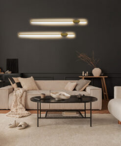 GloboStar® HARLEM 61336 Φωτιστικό Τοίχου – Απλίκα Design LED CCT 18W 2160lm 120° AC 220-240V – Εναλλαγή Φωτισμού μέσω Διακόπτη On/Off All In One Ψυχρό 6000k+Φυσικό 4500k+Θερμό 2700k Μ5 x Π4 x Υ120cm – Χρυσό – 3 Years Warranty
