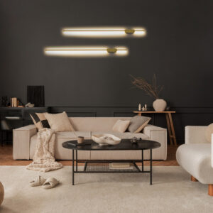 GloboStar® HARLEM 61336 Φωτιστικό Τοίχου – Απλίκα Design LED CCT 18W 2160lm 120° AC 220-240V – Εναλλαγή Φωτισμού μέσω Διακόπτη On/Off All In One Ψυχρό 6000k+Φυσικό 4500k+Θερμό 2700k Μ5 x Π4 x Υ120cm – Χρυσό – 3 Years Warranty