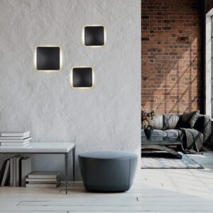 GloboStar® HELIO-S 60663 Φωτιστικό Τοίχου – Απλίκα Αρχιτεκτονικού Φωτισμού Εσωτερικού/Εξωτερικού Χώρου LED 10W 1150lm 120° x 360° AC 220-240V Αδιάβροχο IP65 Μ21 x Π5 x Υ21cm – Θερμό Λευκό 2700K – Μαύρο – Τετράγωνο – Bridgelux Chip – 3 Years Warranty