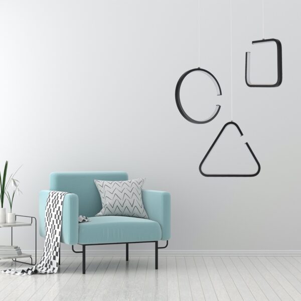 GloboStar® CEROBA 61306 Κρεμαστό Φωτιστικό Οροφής Linear Design LED CCT 12W 1320lm 360° AC 220-240V – Εναλλαγή Φωτισμού μέσω Διακόπτη On/Off All In One Ψυχρό 6000k+Φυσικό 4500k+Θερμό 2700k Φ22 x Π2cm – Μαύρο – 3 Years Warranty