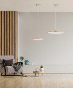 GloboStar® BARON 61253 Κρεμαστή Πλαφονιέρα Οροφής LED CCT 12W 1440lm 120° AC 220-240V – Εναλλαγή Φωτισμού μέσω Διακόπτη On/Off All In One Ψυχρό 6000k+Φυσικό 4500k+Θερμό 2700k Φ25 x Υ8cm – Χάλκινο Πλατίνα – 3 Years Warranty