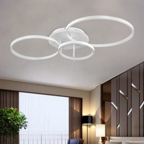 GloboStar® NEMESIS 61109 Φωτιστικό Οροφής Δαχτυλίδι-Κύκλος LED CCT 98W 11858lm 360° AC 220-240V – Εναλλαγή Φωτισμού μέσω Τηλεχειριστηρίου All In One Ψυχρό 6000k+Φυσικό 4500k+Θερμό 2700k Dimmable Φ25+35+45cm+BackLight – Λευκό – 3 Years Warranty