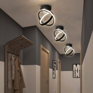 GloboStar® AMELIA 61052 Φωτιστικό Οροφής Design LED CCT 20W 2400lm 300° AC 220-240V – Εναλλαγή Φωτισμού μέσω Διακόπτη On/Off All In One Ψυχρό 6000k+Φυσικό 4500k+Θερμό 2700k Μ24.5 x Π16 x Υ25cm – Μαύρο