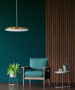 GloboStar® BARON 60887 Κρεμαστή Πλαφονιέρα Οροφής LED CCT 24W 2880lm 120° AC 220-240V – Εναλλαγή Φωτισμού μέσω Διακόπτη On/Off All In One Ψυχρό 6000k+Φυσικό 4500k+Θερμό 2700k Φ40 x Υ10cm – Χρυσό Πλατίνα – 3 Years Warranty