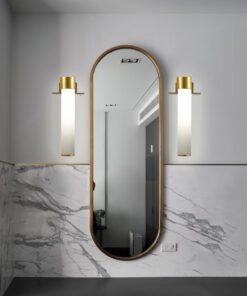 GloboStar® ELSA 60405 Μοντέρνο Φωτιστικό Τοίχου – Απλίκα Καθρέπτη Μπάνιου – Πίνακα 1 x G9 360° AC 220-240V IP44 Μ3.5 x Π13.5 x Υ20cm – Χρυσό – 5 Χρόνια Εγγύηση