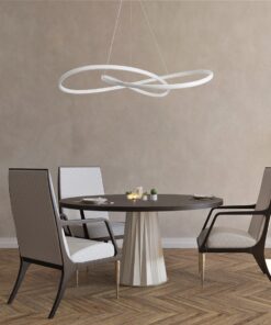 GloboStar® DEXTER 60918 Κρεμαστό Φωτιστικό Οροφής Design LED CCT 120W 13440lm 300° AC 220-240V – Εναλλαγή Φωτισμού μέσω Τηλεχειριστηρίου All In One Ψυχρό 6000k+Φυσικό 4500k+Θερμό 2700k Dimmable Φ103cm – Λευκό – 3 Years Warranty