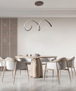 GloboStar® SPIRALE 61287 Κρεμαστό Φωτιστικό Οροφής Design LED CCT 75W 8400lm 300° AC 220-240V – Εναλλαγή Φωτισμού μέσω Τηλεχειριστηρίου All In One Ψυχρό 6000k+Φυσικό 4500k+Θερμό 2700k Dimmable Μ72 x Π25 x Υ18cm – Καφέ – 3 Years Warranty