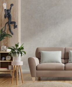 GloboStar® APES 01804 Μοντέρνο Φωτιστικό Τοίχου Απλίκα Μονόφωτο 1 x E27 Μαύρο Φιγούρα L34 x W31 x H61cm