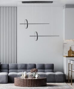 GloboStar® LINEARE 61290 Κρεμαστό Φωτιστικό Οροφής Design LED CCT 67W 7504lm 300° AC 220-240V – Εναλλαγή Φωτισμού μέσω Τηλεχειριστηρίου All In One Ψυχρό 6000k+Φυσικό 4500k+Θερμό 2700k Dimmable Μ130 x Π25 x Υ60cm – Μαύρο – 3 Years Warranty