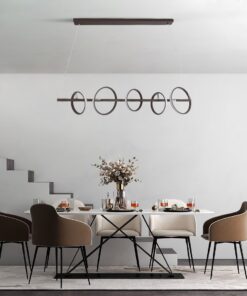 GloboStar® CIRCOLARE 61321 Κρεμαστό Φωτιστικό Οροφής Design LED CCT 75W 8400lm 360° AC 220-240V – Εναλλαγή Φωτισμού μέσω Τηλεχειριστηρίου All In One Ψυχρό 6000k+Φυσικό 4500k+Θερμό 2700k Dimmable Μ120 x Π25 x Υ25cm – Καφέ – 3 Χρόνια Εγγύηση