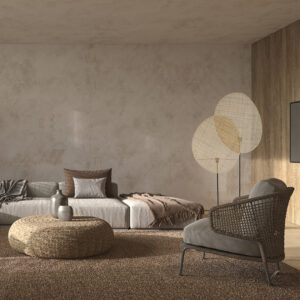 GloboStar® AZUL 02232 Boho Επιδαπέδιο Φωτιστικό Διφωτο 2 x E27 AC220-240V IP20 – Μ90 x Π17 x Υ170cm – Μπεζ Ξύλινο με Μαύρο Μεταλλικό και Μπεζ Ξύλινο Πλέγμα – 5 Χρόνια Εγγύηση