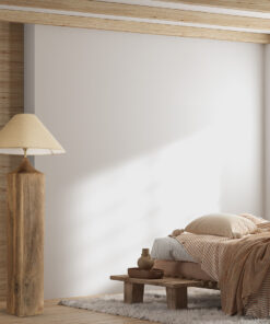 GloboStar® LAFRONTERA 02314 Μοντέρνο Επιδαπέδιο Φωτιστικό Μονόφωτο 1 x E27 AC220-240V IP20 – Φ55 x Υ140cm – Μπεζ Ξύλινο Καμπάνα – 5 Χρόνια Εγγύηση