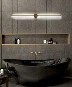 GloboStar® DIADEM 61334 Φωτιστικό Τοίχου – Απλίκα Design LED CCT 18W 2160lm 120° AC 220-240V – Εναλλαγή Φωτισμού μέσω Διακόπτη On/Off All In One Ψυχρό 6000k+Φυσικό 4500k+Θερμό 2700k Μ10 x Π4 x Υ120cm – Χρυσό – 3 Years Warranty