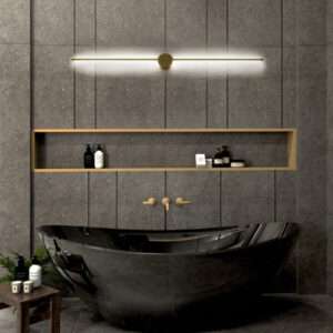 GloboStar® DIADEM 61334 Φωτιστικό Τοίχου – Απλίκα Design LED CCT 18W 2160lm 120° AC 220-240V – Εναλλαγή Φωτισμού μέσω Διακόπτη On/Off All In One Ψυχρό 6000k+Φυσικό 4500k+Θερμό 2700k Μ10 x Π4 x Υ120cm – Χρυσό – 3 Years Warranty