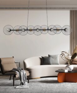 GloboStar® VERONA 00588 Μοντέρνο Κρεμαστό Φωτιστικό Οροφής Πολύφωτο 9 x E27 Μαύρο Μεταλλικό Πλέγμα Μ140 x Π28 x Υ20cm