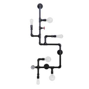 Industrial οροφής-τοίχου PP-27 ART 6/L TAP COUNTER  Μαύρο  Heronia – 31-0634