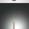 Κρεμαστό Φωτιστικό   Fabas Luce Prado LED 6.5W  Μαύρο – Σατινέ Ορείχαλκος Steps dimmable  720lm Θερμό 3000K – 3685-40-209