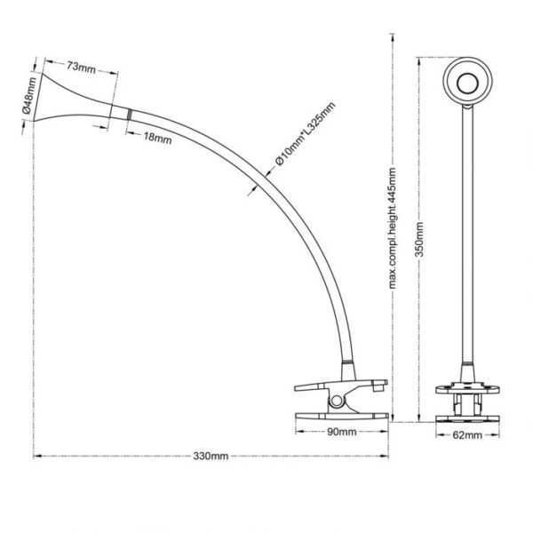 Φωτιστικό με Σφιγκτήρα Reality LED 3W  Λευκό Πλαστικό 260lm 3000K  R22398101
