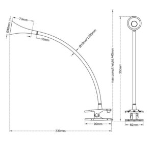 Φωτιστικό με Σφιγκτήρα Reality LED 3W  Μαύρο Πλαστικό 260lm 3000K  R22398102